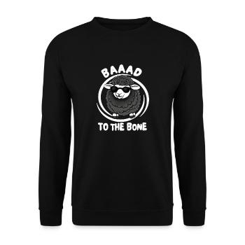 Baaad To The Bone Funny Black Sheep - Unisex Sweatshirt - black - Front - Alina (178cm) & Michal (187cm)