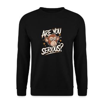 Monkey Monkey Animal Gorilla Chimpanzee - Unisex Sweatshirt - black - Front - Alina (178cm) & Michal (187cm)