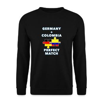 Germany Colombia Puzzle - Unisex Pullover - Schwarz - Vorne - Alina (178cm) & Michal (187cm)
