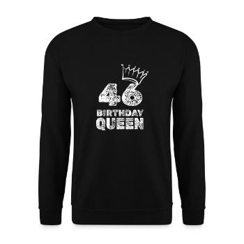 Birthday 46 - Unisex Sweatshirt - black - Front - Alina (178cm) & Michal (187cm)
