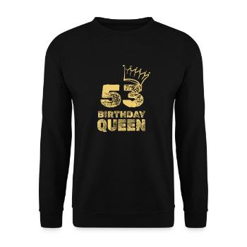 Age 53 - Unisex Sweatshirt - black - Front - Alina (178cm) & Michal (187cm)