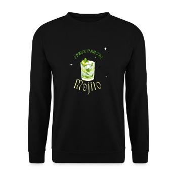 I can't I have mojito - humorvolle Geschenkidee - Unisex Pullover - Schwarz - Vorne - Alina (178cm) & Michal (187cm)