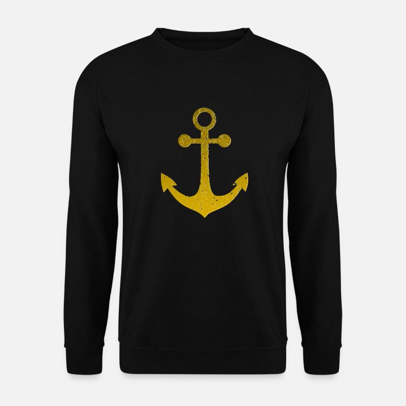 Gold anchor, relief effect - Unisex Sweatshirt - black
