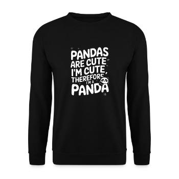 Panda Ours Panda Animal Pandas - Sweat-shirt Unisexe - noir - Devant - Alina (178cm) & Michal (187cm)