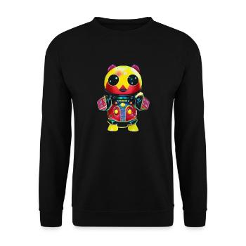Robot Bear - Unisex Pullover - Schwarz - Vorne - Alina (178cm) & Michal (187cm)