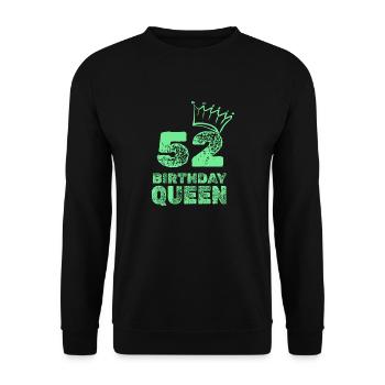 Geburtstag 52 - Unisex Pullover - Schwarz - Vorne - Alina (178cm) & Michal (187cm)