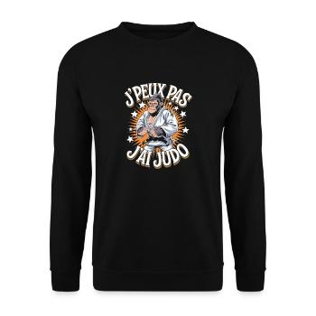 J' peux pas j'ai judo - Sweat-shirt Unisexe - noir - Devant - Alina (178cm) & Michal (187cm)