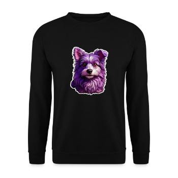 Niedlicher Hund im modernen Design - Unisex Pullover - Schwarz - Vorne - Alina (178cm) & Michal (187cm)