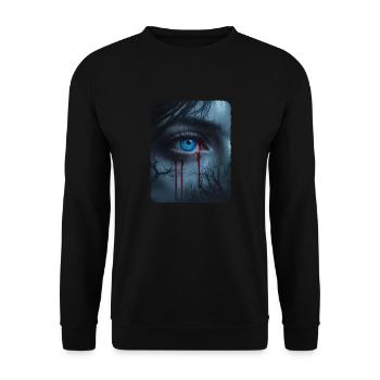 Geheimnisvolles Blaues Auge - Unisex Pullover - Schwarz - Vorne - Alina (178cm) & Michal (187cm)