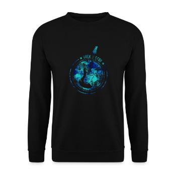 Rock Star Bleu - Sweat-shirt Unisexe - noir - Devant - Alina (178cm) & Michal (187cm)