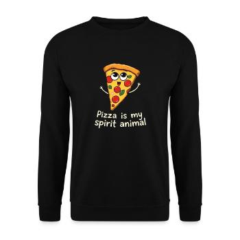 La pizza est mon Animal Fun Foodie Amateur de pizza - Sweat-shirt Unisexe - noir - Devant - Alina (178cm) & Michal (187cm)