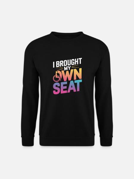 Rollstuhl Rollstuhlfahrer Behinderung Humor - Unisex Pullover - Schwarz