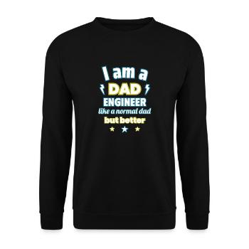 Je suis papa ingénieur, cadeau fête des pères - Sweat-shirt Unisexe - noir - Devant - Alina (178cm) & Michal (187cm)