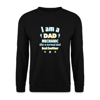 Papa mécanicien, cadeau fête des pères, noël - Sweat-shirt Unisexe - noir - Devant - Alina (178cm) & Michal (187cm)