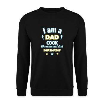 Dad Cook, gift father's day, christmas - Unisex Sweatshirt - black - Front - Alina (178cm) & Michal (187cm)