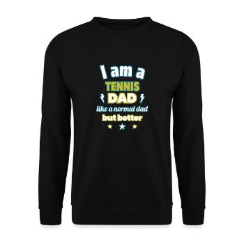 Papa TENNISMAN,Cadeau de fête des pères,Tennis - Sweat-shirt Unisexe - noir - Devant - Alina (178cm) & Michal (187cm)