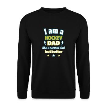 Papa hockey, Cadeau de fête des pères, Hockey, Sports - Sweat-shirt Unisexe - noir - Devant - Alina (178cm) & Michal (187cm)