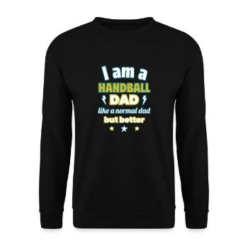 Papa HANDBALL JOUEUR,Cadeau de fête des pères,Handball - Sweat-shirt Unisexe - noir - Devant - Alina (178cm) & Michal (187cm)