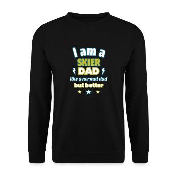 Dad SKIER, Father's Day Gift, Skiing,Sports - Unisex Sweatshirt - black - Front - Alina (178cm) & Michal (187cm)