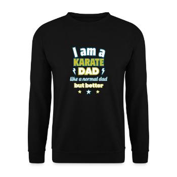 Papa KARATEKA, Cadeau pour la fête des pères, Karaté, Sports - Sweat-shirt Unisexe - noir - Devant - Alina (178cm) & Michal (187cm)