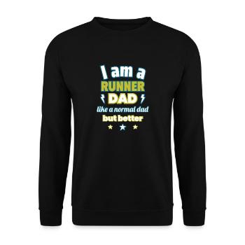 Dad RUNNER, Father's Day Gift, Running, Sports - Unisex Sweatshirt - black - Front - Alina (178cm) & Michal (187cm)