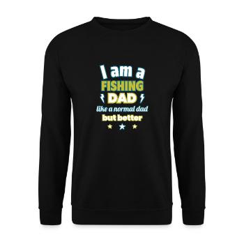 Papa ANGELN, Vatertagsgeschenk,Angeln - Unisex Pullover - Schwarz - Vorne - Alina (178cm) & Michal (187cm)