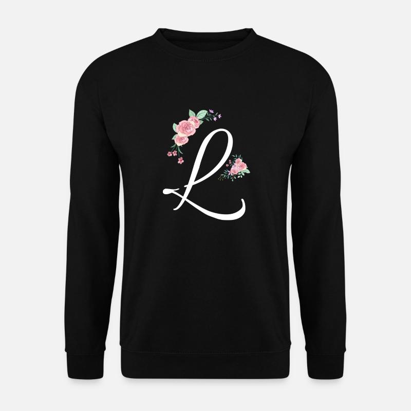 Buchstabe l Blumen - Unisex Pullover - Schwarz