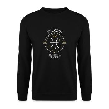 Du signe du Poisson - Rêveuse et sensible - Sweat-shirt Unisexe - noir - Devant - Alina (178cm) & Michal (187cm)