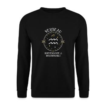 Du signe du Verseau - Indépendante - insaisissable - Sweat-shirt Unisexe - noir - Devant - Alina (178cm) & Michal (187cm)