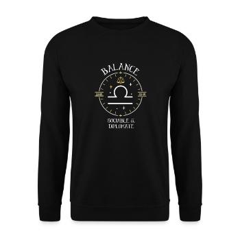 Du signe de la Balance - Sociable et diplomate - Sweat-shirt Unisexe - noir - Devant - Alina (178cm) & Michal (187cm)