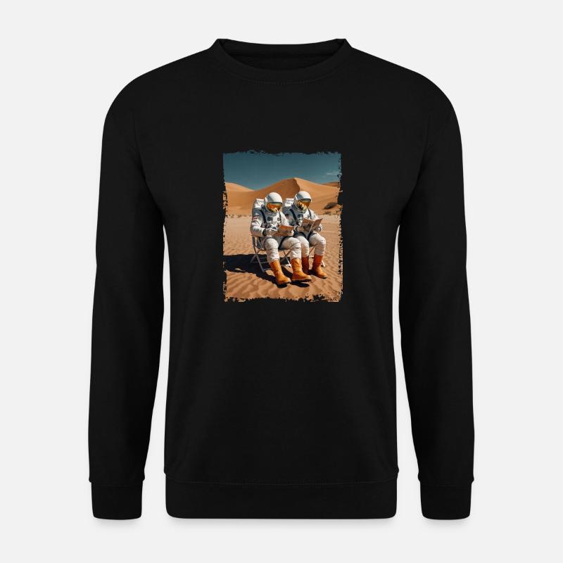 Deux astronautes en combinaison spatiale - Sweat-shirt Unisexe - noir