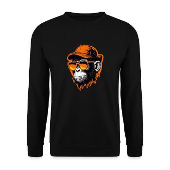 Cool Hip Hop Monkey – Streetwear Style Design 2 - Unisex Sweatshirt - black - Front - Alina (178cm) & Michal (187cm)