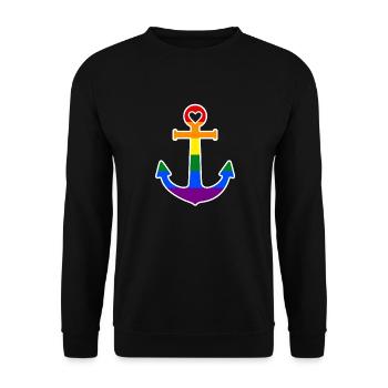 Regenbogenanker - Unisex Pullover - Schwarz - Vorne - Alina (178cm) & Michal (187cm)