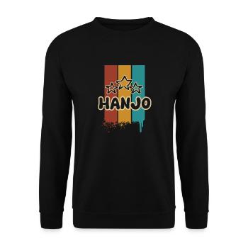 Cadeau pour Hanjo - Sweat-shirt Unisexe - noir - Devant - Alina (178cm) & Michal (187cm)