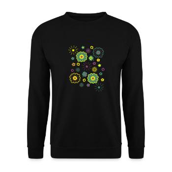 flower pattern 1 - Unisex Pullover - Schwarz - Vorne - Alina (178cm) & Michal (187cm)