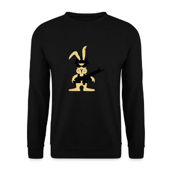 GI bunny punk (B, 3c) - Unisex Pullover - Schwarz - Vorne - Alina (178cm) & Michal (187cm)
