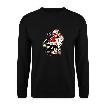 Police wrestler - Unisex Sweatshirt - black - Front - Alina (178cm) & Michal (187cm)