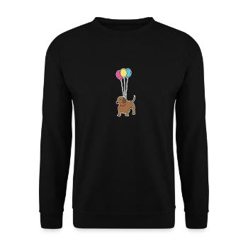 Teckel avec Ballons - Sweat-shirt Unisexe - noir - Devant - Alina (178cm) & Michal (187cm)