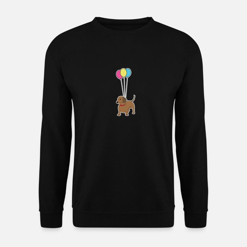 Dackel mit Luftballons - Unisex Pullover - Schwarz