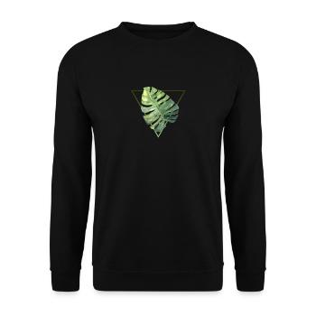 tropical monstera leaf modern triangle pattern - Unisex Sweatshirt - black - Front - Alina (178cm) & Michal (187cm)