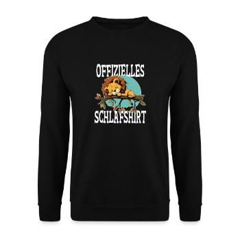 Offizielles Schlafshirt Pyjama Nachthemd Löwe - Unisex Pullover - Schwarz - Vorne - Alina (178cm) & Michal (187cm)