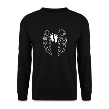 Ailes de pieds de bébé - Sweat-shirt Unisexe - noir - Devant - Alina (178cm) & Michal (187cm)