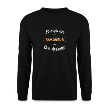 je suis un ramoneur qui déchire - Sweat-shirt Unisexe - noir - Devant - Alina (178cm) & Michal (187cm)