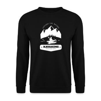 KAYAK LAKE WILD CANOE RAFTING RIVER SPORT BOAT MOTIVES - Unisex Sweatshirt - black - Front - Alina (178cm) & Michal (187cm)