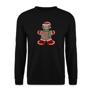 Gingerbread Man as Santa Claus - Unisex Sweatshirt - black - Front - Alina (178cm) & Michal (187cm)