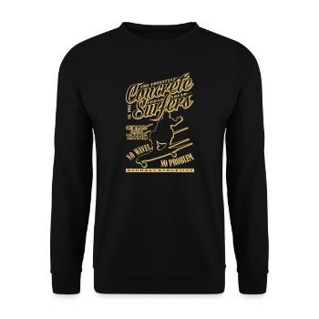 Longboard Skater - Concrete Surfers - Unisex Sweatshirt - black - Front - Alina (178cm) & Michal (187cm)
