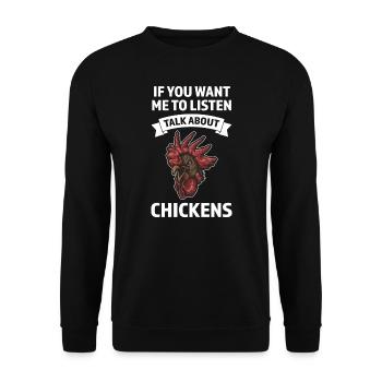 Hühnerhaltung Tierhaltung Geschenk - Unisex Pullover - Schwarz - Vorne - Alina (178cm) & Michal (187cm)
