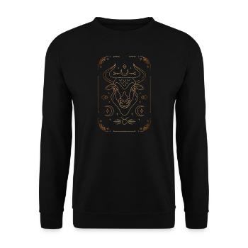 Zeichen des Stieres: Sternbild - Unisex Pullover - Schwarz - Vorne - Alina (178cm) & Michal (187cm)