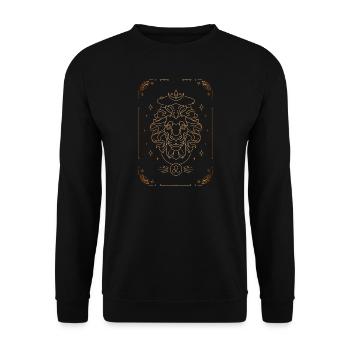 Löwe-Zeichen: Sternbild - Unisex Pullover - Schwarz - Vorne - Alina (178cm) & Michal (187cm)