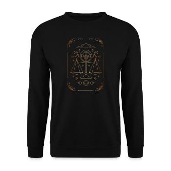 Zeichen der Waage: Sternbild - Unisex Pullover - Schwarz - Vorne - Alina (178cm) & Michal (187cm)